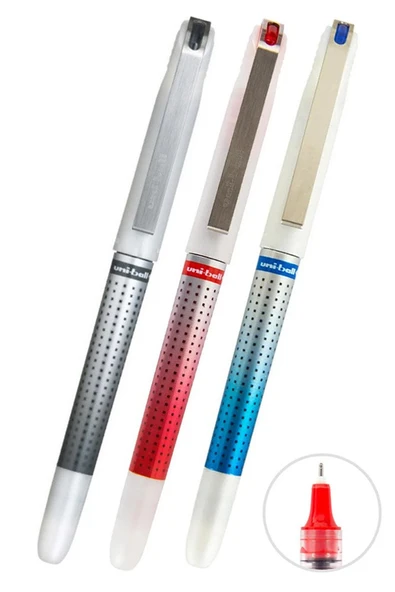 Mavi Siyah Kırmızı Pilot Kalem 3 Adet Uniball Eye Needle 0.7 mm İğne Uçlu Pilot Kalem Ub-187S İğne Uçlu Likit Mürekkep
