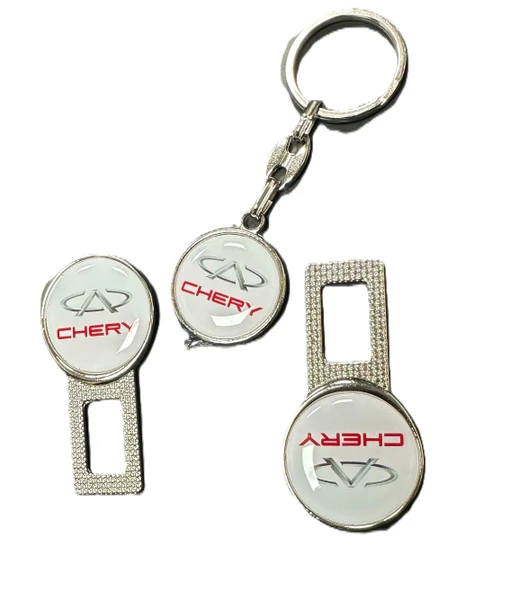 Chery Omada 5 Tiggo 7 Tiggo 8 Uyumlu İkaz Ses Metal Toka 2 Adet Anahtarlık 1 adet - Resim 2