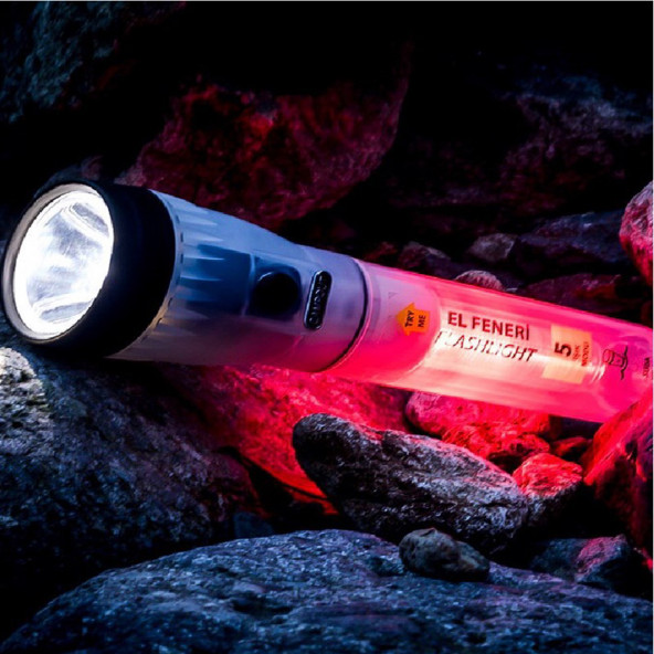 Nurgaz NG-183 Campout Pilli Kamp EL Feneri + Masa Lambası + Flaşör Suya Dayanıklı - 9