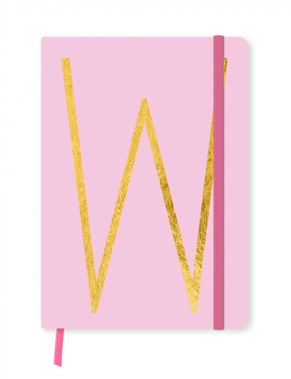 Monogram Harf Baskılı Defter: W - 1