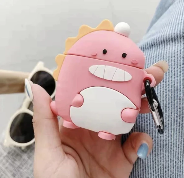 Brokoli Home Airpods Pro-Pro 2.nesil uyumlu 3d Kopçalı Kulaklık Kılıfı Sevimli Dinazor