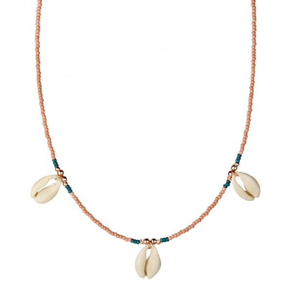 KL-PUDRA PEMBE BONCUK DİZİ DENİZ YILDIZI DETAY KOLYE ROSE RENK