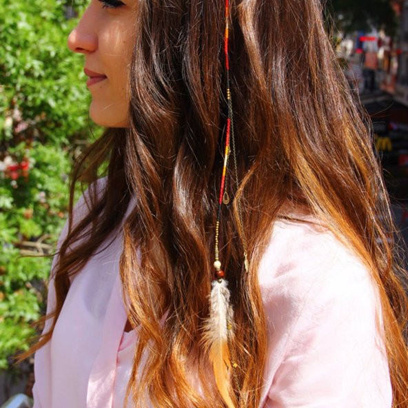 KL-MULTİ RENK RASTA TÜYLÜ SAÇ AKSESUARI