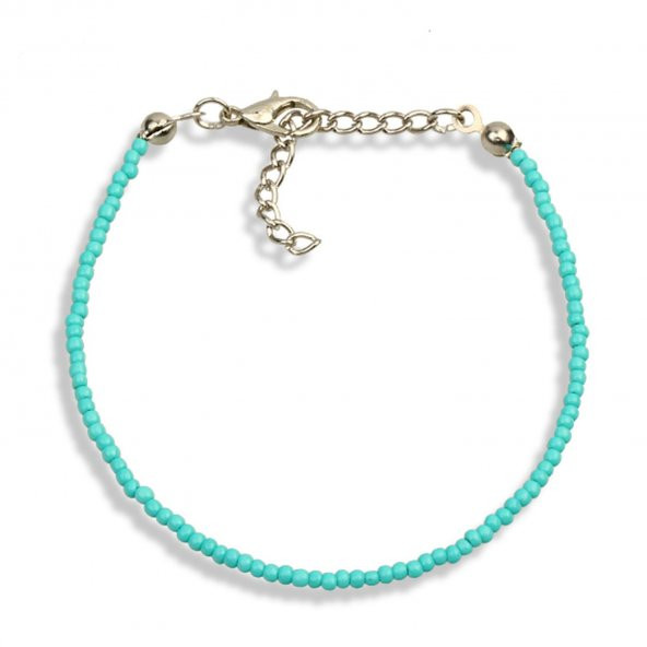 KL-KUM BONCUK DİZİ BİLEKLİK YEŞİL BONCUK SİLVER RENK