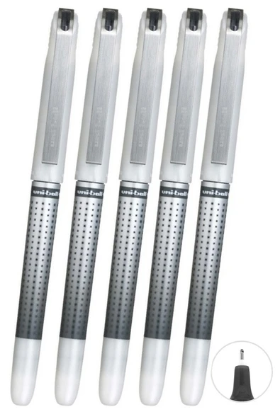 Siyah Pilot Kalem 5 Adet Uniball Eye Needle 0.7 mm İğne Uçlu Pilot Kalem Ub-187S İğne Uçlu Likit Mürekkep Jel Kalem