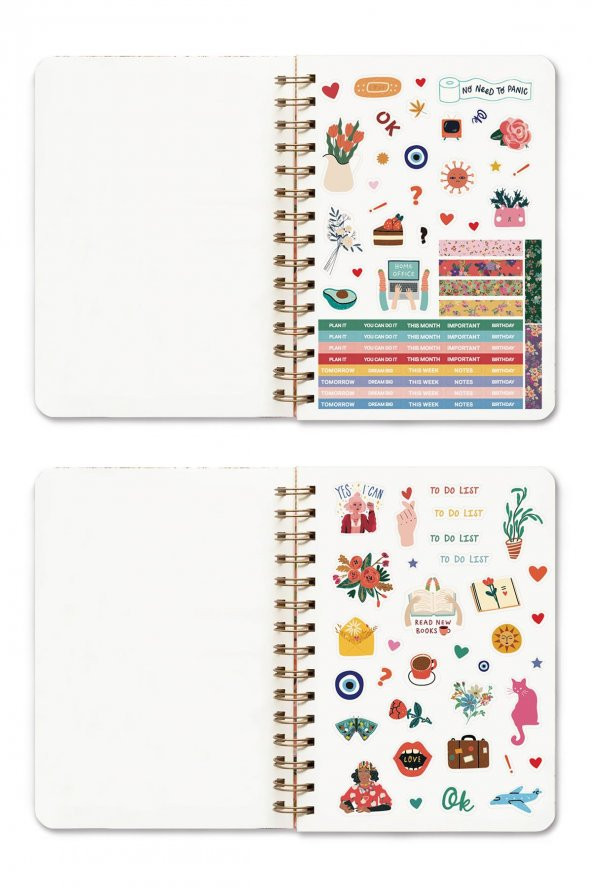Fabooks Pembe Mor Çiçekli Süresiz Ajanda - 2
