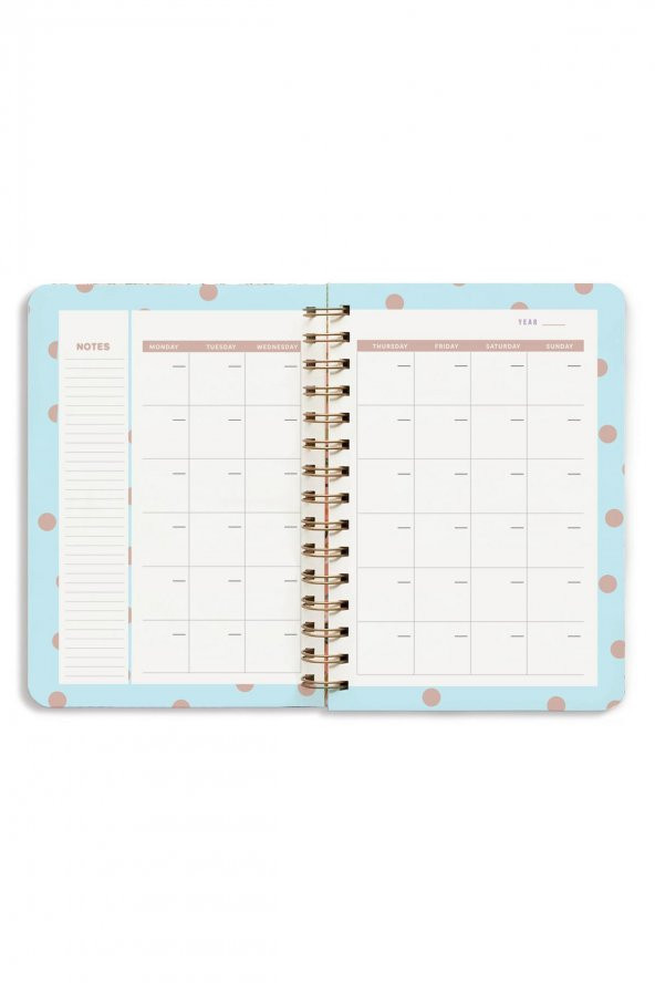 Fabooks Pembe Mor Çiçekli Süresiz Ajanda - 3