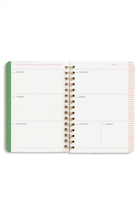Fabooks Pembe Mor Çiçekli Süresiz Ajanda - 4