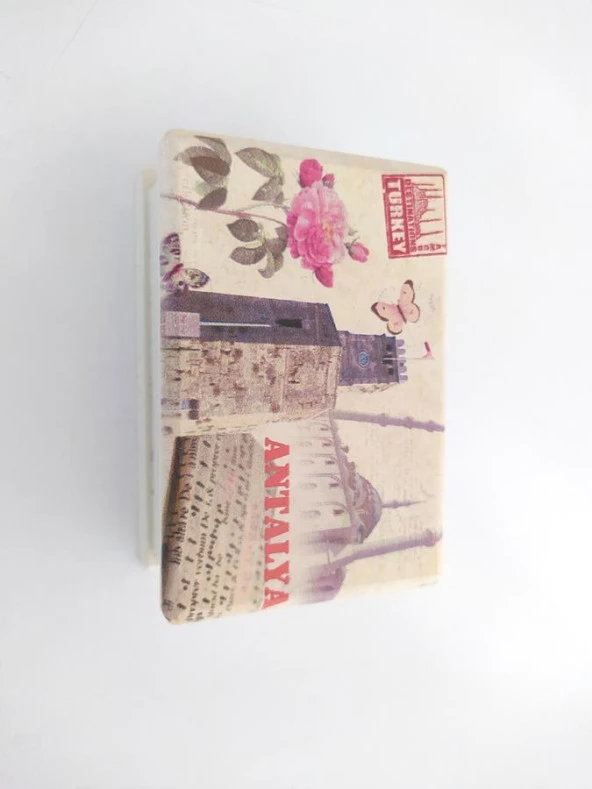 Ahşap Dekoratif Aynalı Mücevher Takı Saklama Kutusu Çanta Boy 8983 - 6