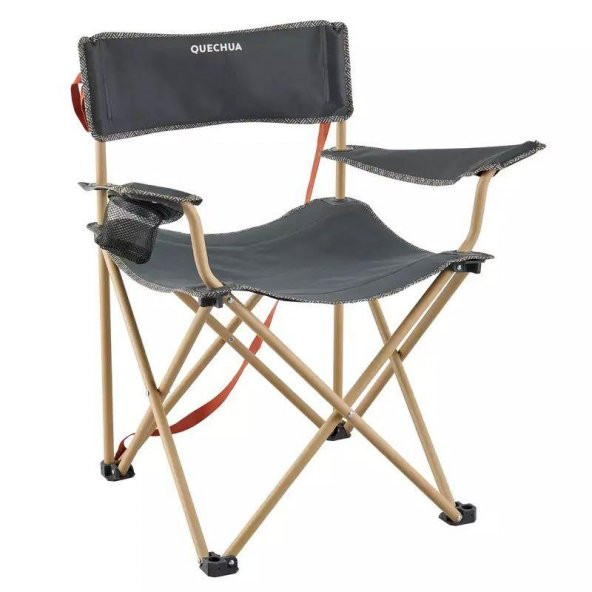 Katlanabilir Kamp Sandalyesi Siyah-Kum Rengi Basic XL Max.150 Kg