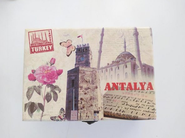 Ahşap Dekoratif Aynalı Mücevher Takı Aksesuar Kutusu 8985 - 3