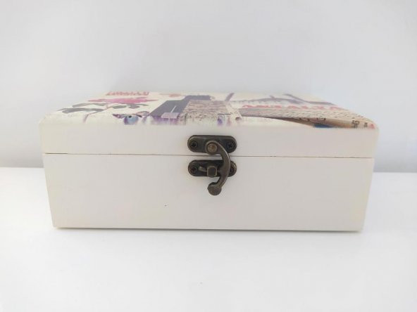 Ahşap Dekoratif Aynalı Mücevher Takı Aksesuar Kutusu 8985 - 5