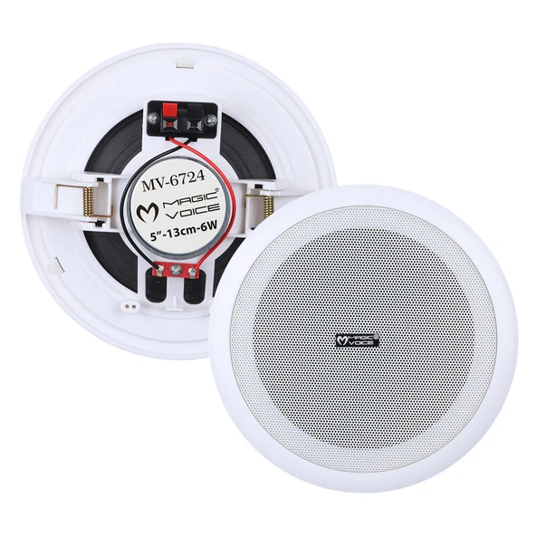 MAGICVOICE MV-6724 13 CM 6 WATT 8 OHM 5 BEYAZ TRAFOSUZ ALÇIPAN HOPARLÖR