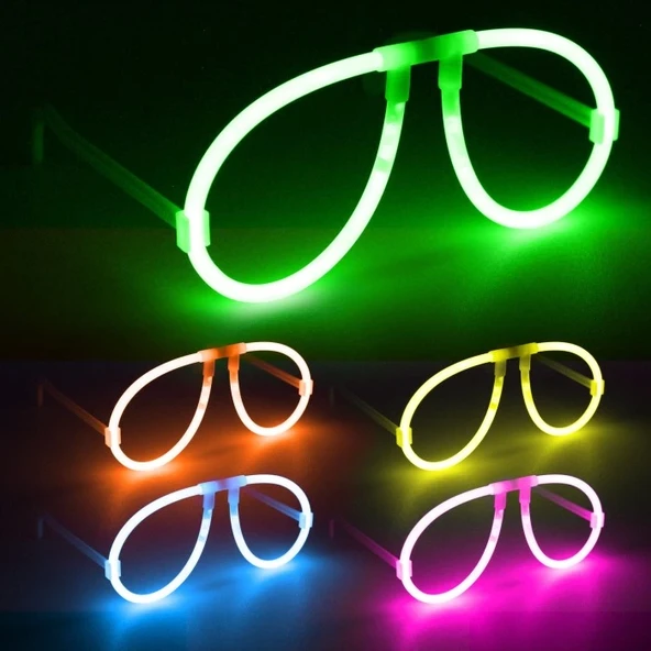 Neon Glow Fosfor Gözlük - Festival  Parti (1239li Set)