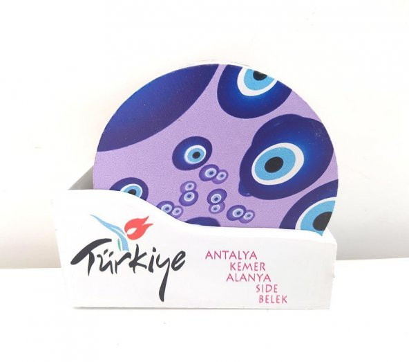 Ahşap 6lı Kupa Bardak Altlığı - 2