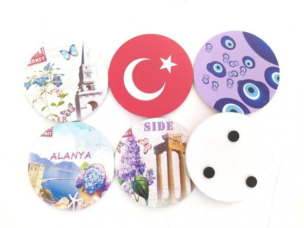 Ahşap 6lı Kupa Bardak Altlığı - 3