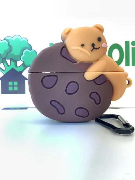 Brokoli Home Airpods Pro-Pro 2.nesil uyumlu 3d Kopçalı Kulaklık Kılıfı Cookie - 3