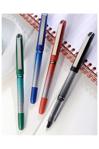 Kırmızı Pilot Kalem 10 Adet Uniball Eye Needle 0.5 mm İğne Uçlu Pilot Kalem Ub-185 S İğne Uçlu Likit Mürekkep Jel Kalem - 2