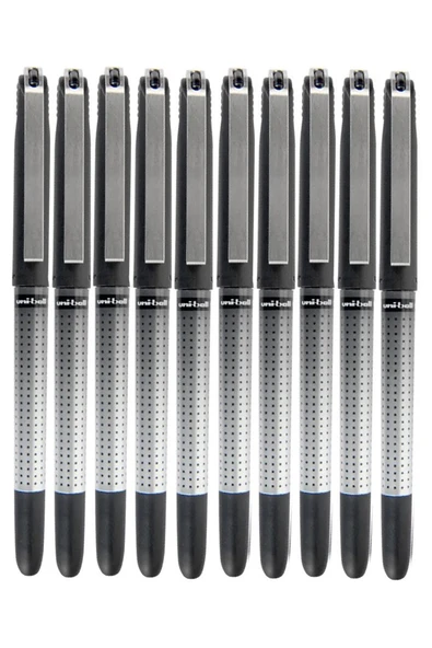 Siyah Pilot Kalem 10 Adet Uniball Eye Needle 0.5 mm İğne Uçlu Pilot Kalem Ub-185 S İğne Uçlu Likit Mürekkep Jel Kalem ürün görseli