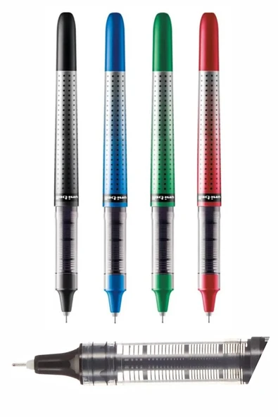 Kırmızı Pilot Kalem 10 Adet Uniball Eye Needle 0.5 mm İğne Uçlu Pilot Kalem Ub-185 S İğne Uçlu Likit Mürekkep Jel Kalem - 5
