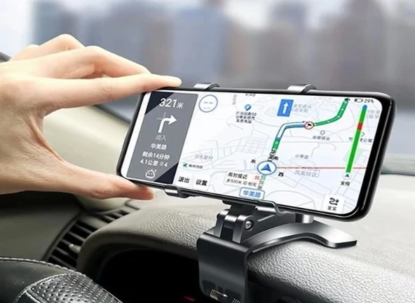 Pratik Araba Gösterge Üstüne Takılan 360 Oynar Başlıklı Telefon Tutucu - 5