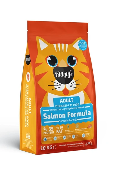 Kittylife Kısırlaştırılmış Kedi Maması Somonlu 10 Kg Premium Sterilised