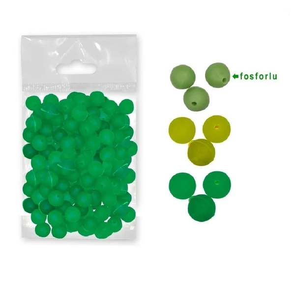 Portfish Yuvarlak Silikon Boncuk Fosforlu 9Mm 10’Lu Paket ürün görseli
