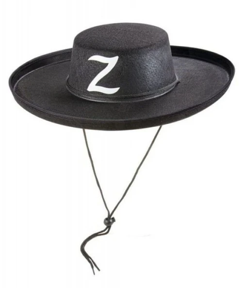 Z Logolu Yetişkin Boy Bağcıklı Zorro Şapkası - 2