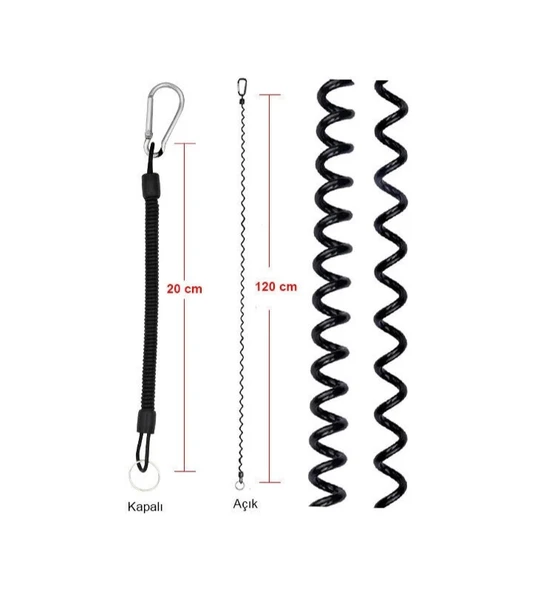 Portfish Karabinalı Balıkçı Aksesuar Kordonu Max.120cm - 3