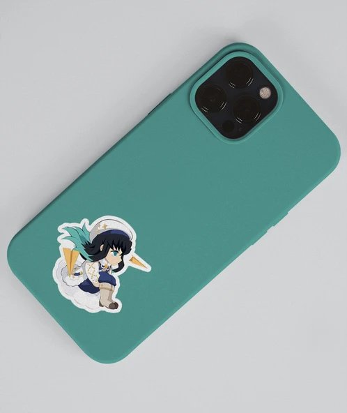 Demon Slayer-Kyōjurō Rengoku-Muichiro Tokito-parlak kağıt -2li sticker set-telefon süsleme - 4