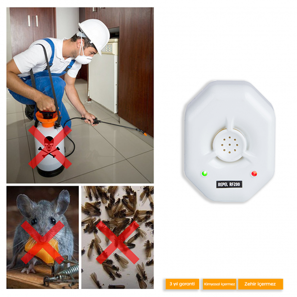 Repel RF 200 Ultrasonik Fare Kovucu ve Haşere Cihazı - 4