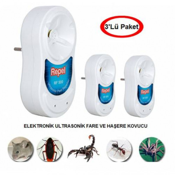 Repel RF 500 Fare Kovucu Sıçan Kovucu Süper Etki (3Lü Paket)