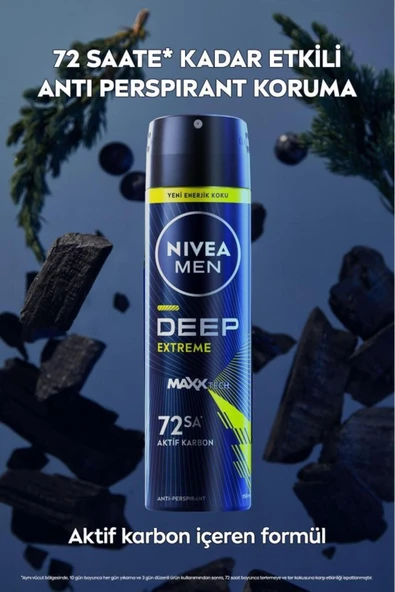 Nivea Men Deep Extreme Deodorant 150 ml - Resim 4