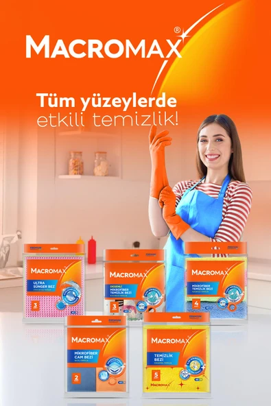 Macromax Mikrofiber Açık Temizlik Bezi 4'lü x 3 Adet - 2