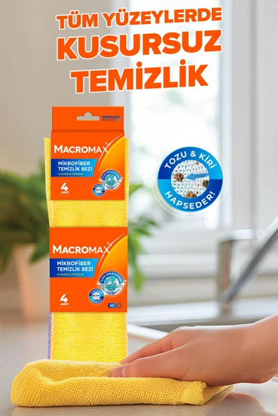 Macromax Mikrofiber Açık Temizlik Bezi 4'lü - 3