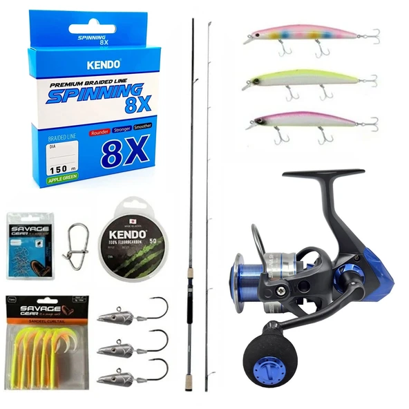 YekOutdoor Profesyonel Spin Olta Seti Okuma Azaki Spin 274 cm 12-35 gr 2 Parça Spin Kamışı-Okuma Safina SNW-3000A 4+1BB Olta Makinesi