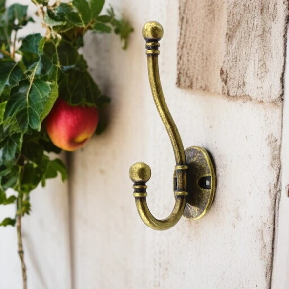 Misket Askı Antik Sarı Vestiyer Portmanto Dolap Askılığı Duvar Banyo Askılık Mutfak Elbise Askısı - Resim 5