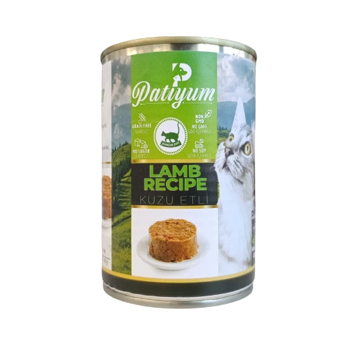 Patiyum Kuzu Etli 400 Gr Yetişkin Konserve Kedi Maması 6 Adet - 2