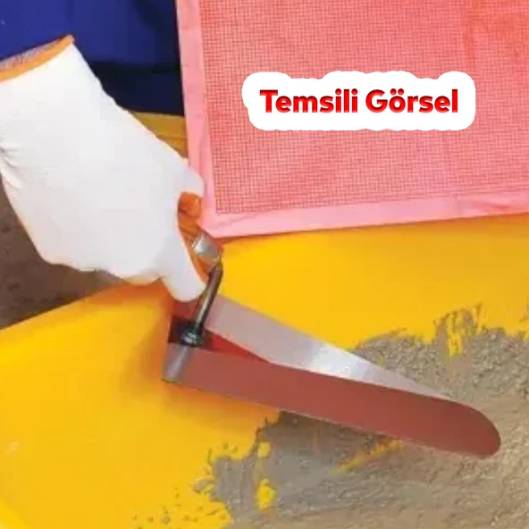 Ahşap Saplı Sıva İnşaat Malası Sıvacı Mala 22 Cm 1.2 mm Kalınlık Rockwell Yay Çeliği Papatya Kaynak - 5