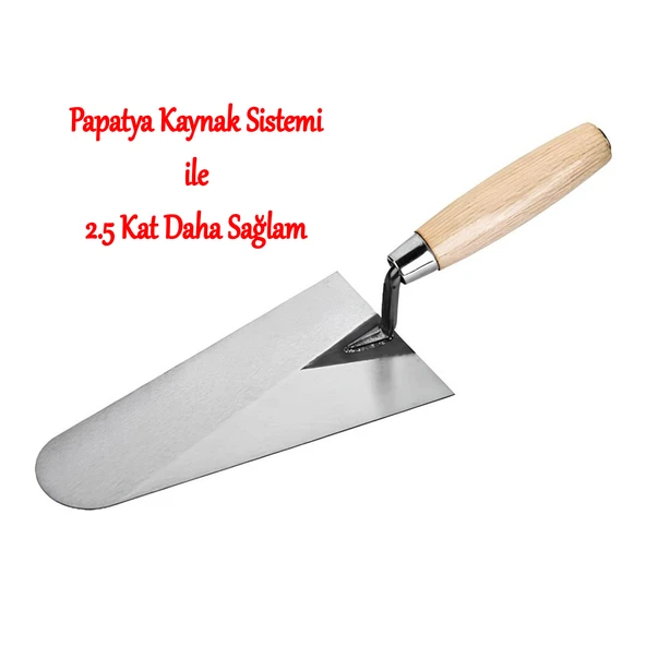 Ahşap Saplı Sıva İnşaat Malası Sıvacı Mala 22 Cm 1.2 mm Kalınlık Rockwell Yay Çeliği Papatya Kaynak - 3