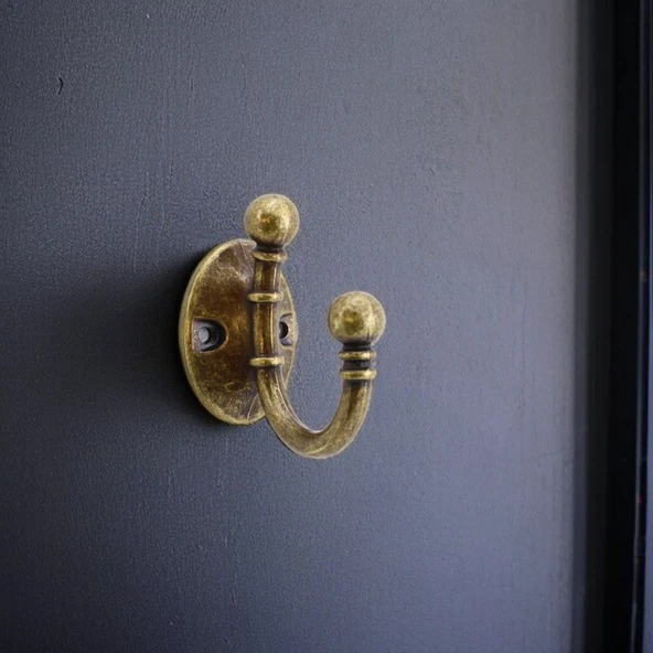 Misket Askı Antik Sarı Vestiyer Dolap Askılık Askılığı Duvar Banyo Mutfak Elbise Çanta Askısı - 5