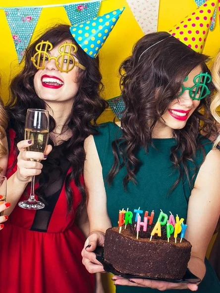 Nessiworld Dolar Şekilli Metalize Parti Gözlüğü 6 Adet - Resim 5