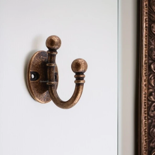 Misket Askı Antik Bakır Vestiyer Dolap Askılık Askılığı Duvar Banyo Mutfak Elbise Çanta Askısı - 5