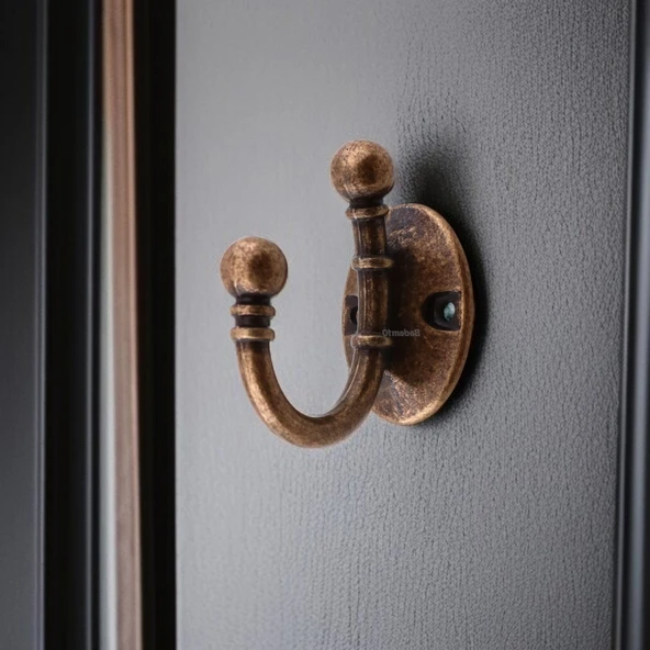 Misket Askı Antik Bakır Vestiyer Dolap Askılık Askılığı Duvar Banyo Mutfak Elbise Çanta Askısı - 7