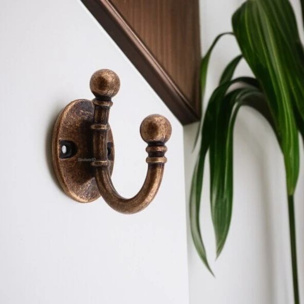 Misket Askı Antik Bakır Vestiyer Dolap Askılık Askılığı Duvar Banyo Mutfak Elbise Çanta Askısı - 6