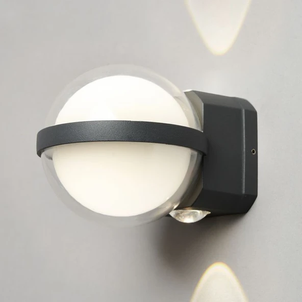 12 Watt, 3200K, 3 Işık Yönlü, Elektrikle Çalışır, Modern Tasarım İç ve Dış Mekan Aplik, Led Aplik