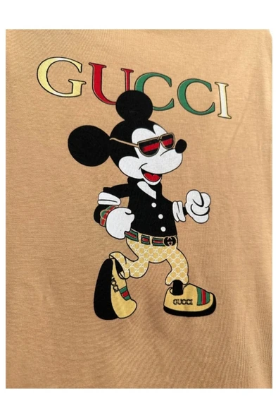 Orta ve Büyük Irk Mickey Mouse Desenli Sütlü Kahve Kedi Köpek Kıyafeti Elbisesi 4XL/Beden 1 - 2