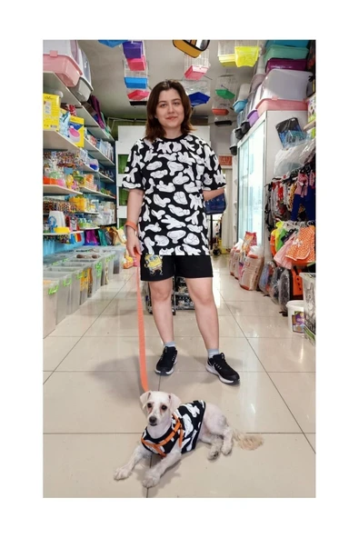 Sahibi ile Uyumlu Aile Kombini Kedi Köpek Kıyafeti Elbisesi XLarge/XL/Beden 4 - 2
