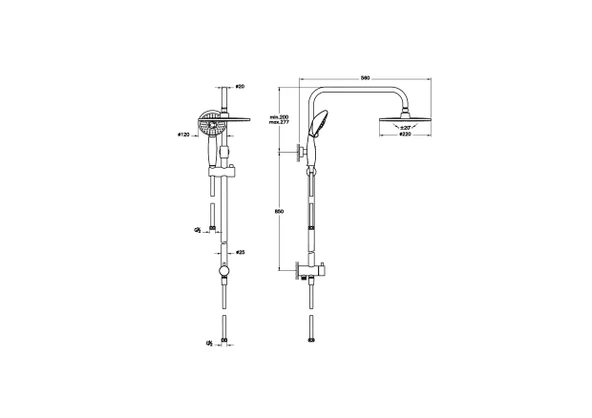 Artema System Rain LS25 A45597 Duş Kolonu Krom - 2