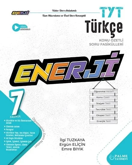 PALME YAYINEVİ Tyt Enerji Türkçe Konu Özetli Soru Fasikülleri (7 FASİKÜL)